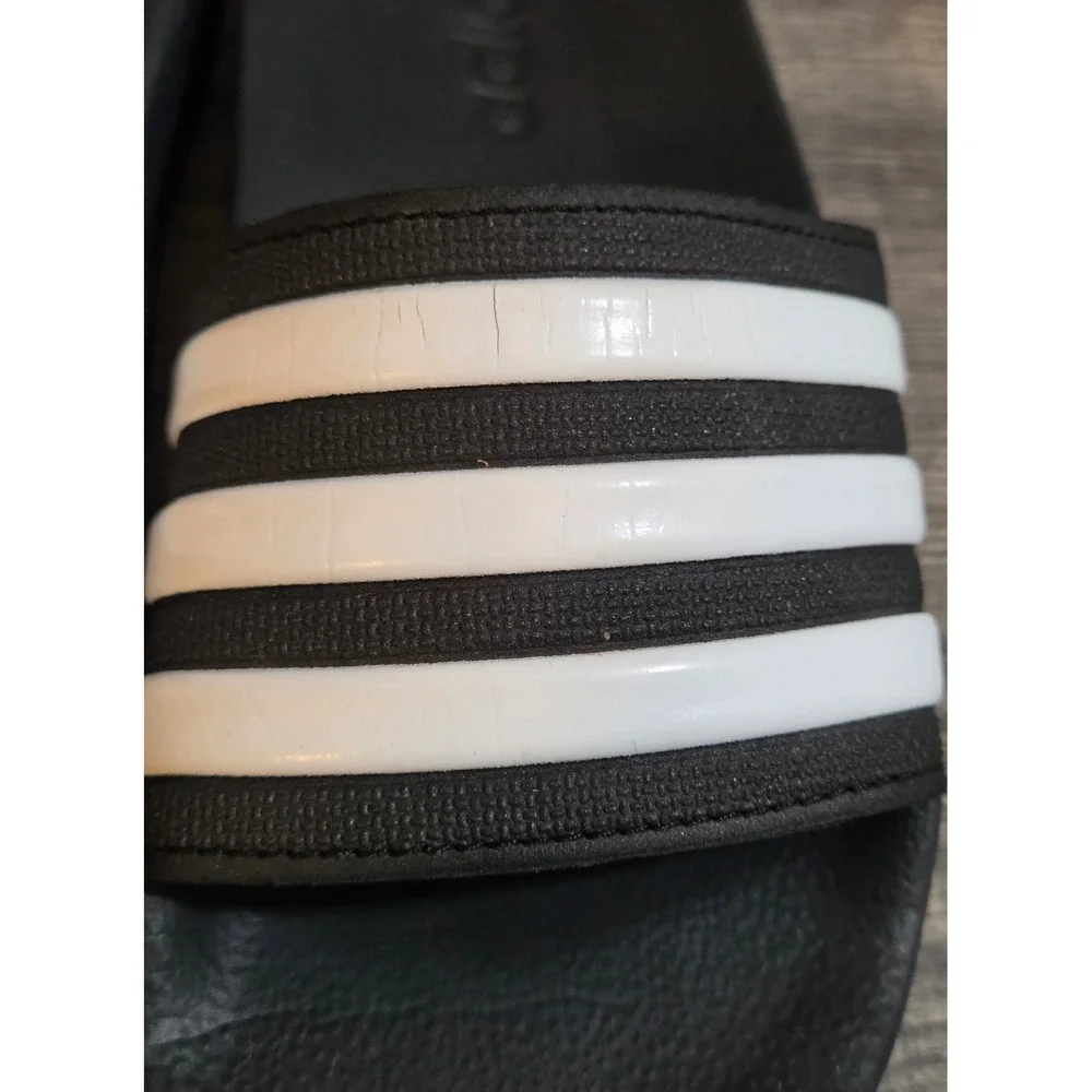Adidas Adilette Shower Slide Sandals Youth Size 13K Black White